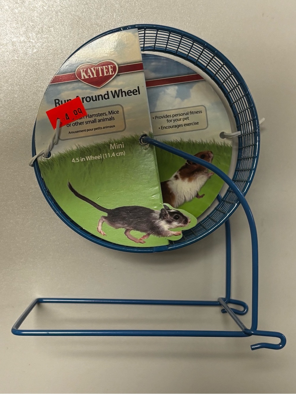 Kaytee Small Animal Blue Mini 4.5” Rub Around Wheel